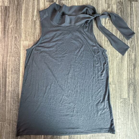 Banana Republic Tops - Banana Republic Gray Sleeveless Bow Neck Blouse Top Women’s Size Medium M